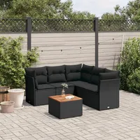 Festnight Balkon Lounge Klein mit Stauraum Balkon Sofa Rattan Sofa Gartenlounge Rattansofa Gartensofa Ecksofa Lounge Sofa Outdoor Polyrattan Balkonmöbel Couch Gartenmöbel Ecklounge