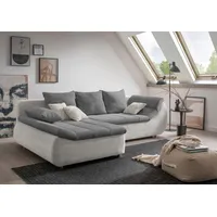 INOSIGN Ecksofa »Imola, bequem, aktuelle Steppung im Sitz, L-Form, Breite 270cm« wahlweise mit Bettfunktion, silberfarben