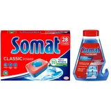 SOMAT Tabs 28 AW Classic Power, Geschirrspül Tabs mit Fettlösekraft für kraftvolle Reinigung, Spültabs für sauberes Geschirr + Somat Duo Power Experten Intensiv-Maschinenreiniger 250ml