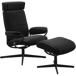 Stressless Sessel | Paris Cross Base Batick Schwarz Matt Schwarz Verstellbare Kopfstütze