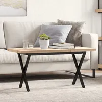 VidaXL Couchtisch X-Gestell 100x50x45,5 cm Massivholz Kiefer Gusseisen