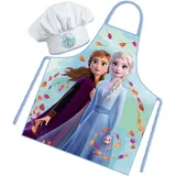 Sorrisini Kinderschürze Mädchen Schürze für Kinder | Kochmütze Kinder | Kinderschürze Jungen | Verstellbare Kinderschürzen zum Backen, Malen, Kinder 3-8 Jahre Frozen - M