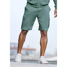 AUTHENTIC LE JOGGER "kurze Sweathose", Herren, Gr. 3XL (64/66), N-Gr, grün, Sweatware, Obermaterial: 60% Baumwolle, 40% Polyester, unifarben, regular fit ca. Mitte Knie, Hosen Sweatshorts, Cargotaschen mit Webdetails