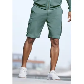 AUTHENTIC LE JOGGER "kurze Sweathose", Herren, Gr. 3XL (64/66), N-Gr, grün, Sweatware, Obermaterial: 60% Baumwolle, 40% Polyester, unifarben, regular fit ca. Mitte Knie, Hosen Sweatshorts, Cargotaschen mit Webdetails