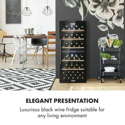 Klarstein Barossa 102 Duo Weinkühlschrank 102 Fl 226 Ltr 2 Zonen Touch-Steuerung Schwarz BRAND_75368113