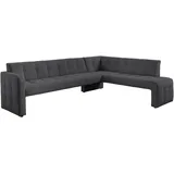 exxpo - sofa fashion Essbank EXXPO - SOFA FASHION "Barista, bequem und elegant, hohe Bodenfreiheit", grau (anthrazith), B:265cm H:83cm T:199cm, Sitzbänke, Essbank, Eckbank Barista bequem und elegant, hochwertige Detailverarbeitung