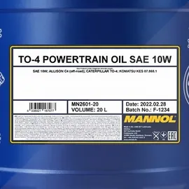 Mannol TO-4 Powertrain Oil MN2601 10W 20 l