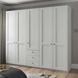 Kleiderschrank weiss 5türig mit drei Schubladen Made in Germany