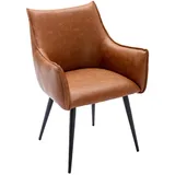 WAHSON OFFICE CHAIRS Esszimmerstuhl Kunstlederbezug Polsterstuhl Armlehnstuhl braun
