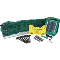 Kerbl Geflügelnetz-Set, 50 m, grün, inkl. Solargerät S250 Zubehör,