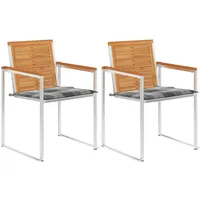 VidaXL Gartenstühle mit Kissen 2 Stk. Massivholz Akazie und
