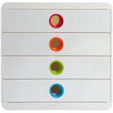 Exacompta Schubladenbox Pop-Box 27,8 x 34,7 x 26,7 cm 4-tlg. weiß