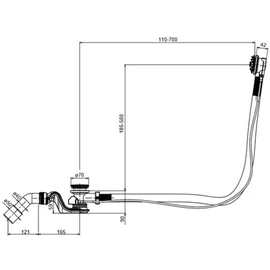 Vigour Ab-und Überlaufgarnitur Funktionseinheit für Sonderwannen