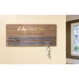 Gilde LED Schlüsselbrett mit Spruch 34 x 14 x 3 cm Beige