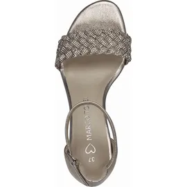 Marco Tozzi Damen Sandalen mit Absatz Elegant Blockabsatz, Gold (Platinum comb), 40 EU