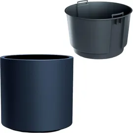 Prosperplast Blumentopf Blumenkübel mit Einsatz Heos Anthrazit Kunststoff, 30 cm