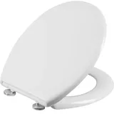 CORNAT WC-Sitz "Nuwei" - Neutrales Weiß - Pflegeleichter Duroplast - Quick up & Clean Funktion - Absenkautomatik - Bequeme Montage von oben/Toilettensitz/Klodeckel / 1076435