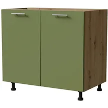 Feldmann-Wohnen Unterschrank Brerra 90 x 50 x 82 cm Farngrün
