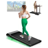 Raceable Walking Pad mit Steigung, Lacuffy Laufband für Zuhause mit APP-Steuerung, unter dem Schreibtisch Laufband mit AI-Training und Multi-Runner-Rennen, Max 136kg