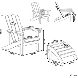 Beliani Gartenstuhl, Weiss 88 x75 x88