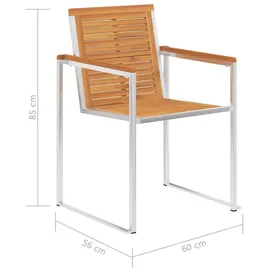 vidaXL Gartenstuhl 60,5 x 75,5 x 30 cm braun 2 St.