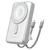 DUDAO K29 10000mAh PD 20w MagSafe Powerbank mit Metallgehäuse, Ständer und integrierten Usb-c-/lightning-kabeln – silber