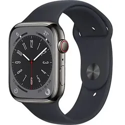 Apple Watch Series 8 45mm Edelstahl Graphite/Midnight Sportarmband
