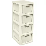 branq home essential Regal 4 Körbe 29,5 x 24 x 65 cm 4-tlg. Beige