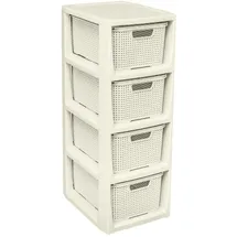 branq home essential Regal 4 Körbe 29,5 x 24 x 65 cm 4-tlg. Beige