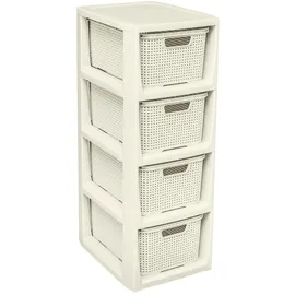branq home essential Regal 4 Körbe 29,5 x 24 x 65 cm 4-tlg. Beige