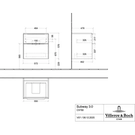 Villeroy & Boch Subway 3.0 Waschtischunterschrank, C57800VM,
