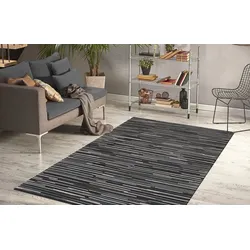 Teppich ARTE ESPINA "Wild 8023", grau (dunkelgrau), B:170cm H:14mm L:240cm, Rindsleder, Teppiche, Luxuriöser Teppich in Spitzenqualität, Naturmaterialien