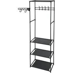 WellHome - Kleiderschrank mit Regalen, schwarz, 170cm