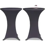 deluke Tischhussen für Stehtische 2er Set AMAU Stretchhusse Ø80cm anthrazit Hussen elastisch Stehtischhusse Stehtisch-Abdeckung