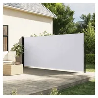 vidaXL Seitenmarkise Ausziehbar 180 x 600 cm Weiß Polyester