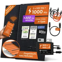 solarway Solarway® 1000W Balkonkraftwerk 800W komplett Steckdose - neuester 800 Watt Wechselrichter - Solaranlage Komplettset - 500W Solarmodule & Envertech & Zubehör