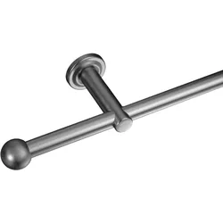 Gardinenstangen-Endstück LIEDECO "Endstück, Endknopf Kugel für 16 mm Stangen" Gr. 1, silber (edelstahlfarben), L:2,5cm, Gardinenstangenendstücke, Endstück, Endknopf