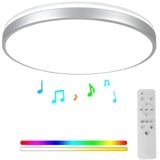 Horevo 24W LED-Deckenleuchte mit Fernbedienung und Bluetooth-Lautsprecher, 2000 Lumen Ø30cm Dimmbare Deckenleuchten für Wohnzimmer, Wohnzimmer, Kinderzimmer, Schlafzimmer