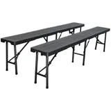 chefgastro Bierbank 180 x 43 x 43 cm Schwarz