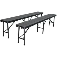 chefgastro Bierbank 180 x 43 x 43 cm Schwarz
