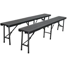 chefgastro Bierbank 180 x 43 x 43 cm Schwarz