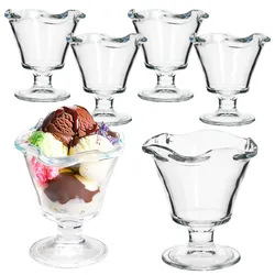 6x Rom Eisbecher Glas klar 200ml Dessert-Schale Früchte-Becher Obst