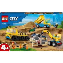 LEGO City 60391  Baufahrzeuge und Kran mit Abrissbirne