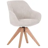 home24 Drehsessel CHILL beige/Eiche massiv natur