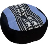 GURU SHOP Meditationskissen, Yoga Kissen, Yogakissen, Sitzkissen, Bodenkissen, Dekokissen - Blau/schwarz, 18x30x30 cm
