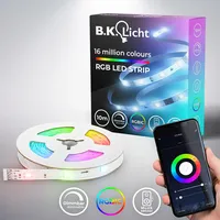 B.K.Licht Wifi RGBIC Strip 10 m mit App Steuerung I Musiksensor Smartes Band selbstklebend