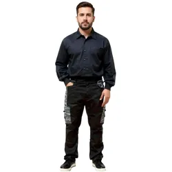 Uncle Sam Herren Arbeits-Hose mit praktischen Beintaschen Arbeitskleidung Schutz-Kleidung 20421 1062 Schwarz - L
