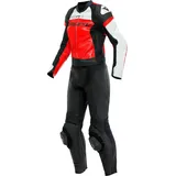 Dainese Mirage, Lederkombi 2tlg. Damen - Schwarz/Rot/Weiß - 54