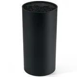 Messerblock Ohne Messer Schwarz, Universal mit Flexiblen Lamellen, Leer mit Leckloch Design, Unbestückt für 4-10 Messer Aller Art, 23 x 11 x 11 cm