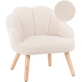 Beliani Kindersessel MILAND Bouclé 0 x 0 cm Holz hellbeige